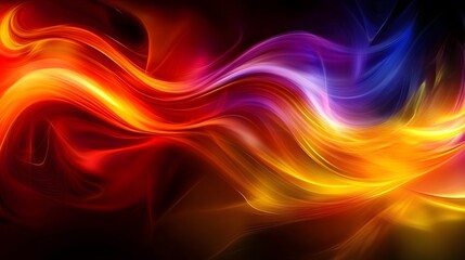 Fototapeta premium Abstract Swirling Colors Red Yellow Blue Purple Fluid Flowing Dynamic Modern Background Design