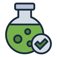 Lab tested icon symbolizing a product's approval after scientific testing.