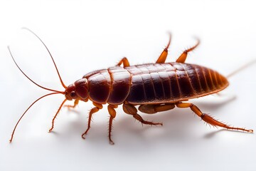 Asian cockroach on white background, AI Generated