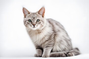 Obraz premium Australian mist cat animal on white background, AI Generated
