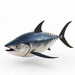 Fototapeta premium 3D cartoon. A tuna fish, on a solid white background