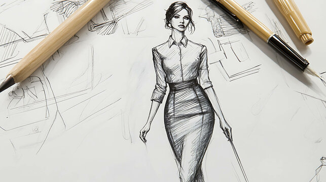 Pencil skirt drawing cheap