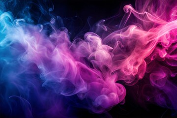 Colorful smoke abstract art with blue purple and pink waves artistic creative visualization