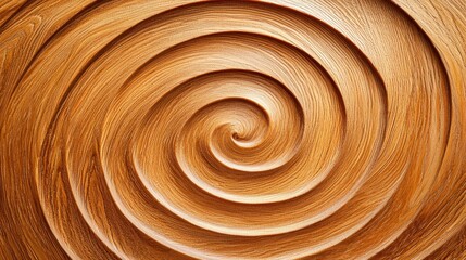 Abstract Spiral Pattern on Wood Surface  Brown Wooden Texture Background  Natural Design