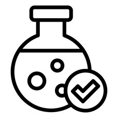 Lab tested icon symbolizing a product's approval after scientific testing.
