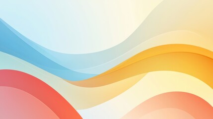 Abstract curved shapes, soft gradients, flat design illustration