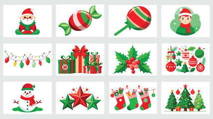 Christmas elements set vector illustration.  Merry Christmas, Christmas vector design 