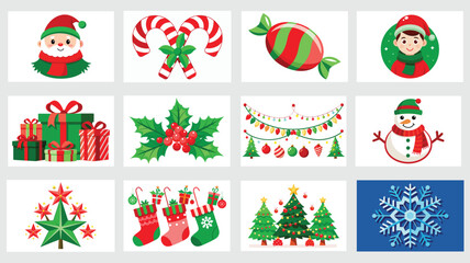 Christmas elements set vector illustration.  Merry Christmas, Christmas vector design 