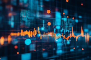 Obraz premium Abstract Digital Data Visualization with Blue and Orange Light