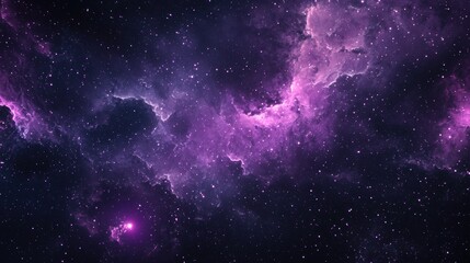 Obraz premium Purple Nebula Background with Stars
