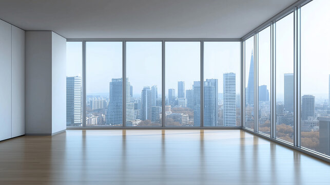 Panoramic view from an empty office