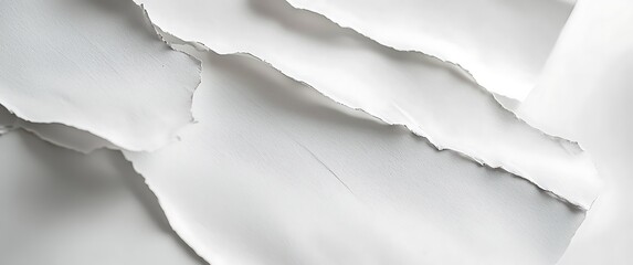Torn White Paper Textures with Soft Shadows