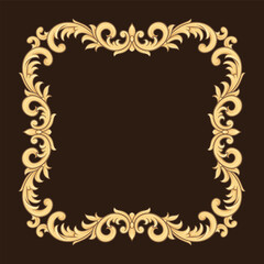 luxury gold ornamental classic vector engraved frame