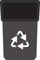 Black Trash Container, Recycle Bin