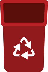 Red Trash Container, Recycle Bin