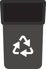 Black Trash Container, Recycle Bin