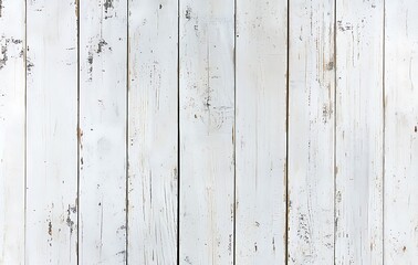 Rustic White Wooden Plank Wall with Distressed Finish