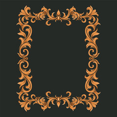 elegant gold frame vintage engraved with a floral design