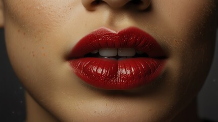 close up lips of woman