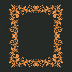 beautiful frame with a gold border engraved vintage ornamental