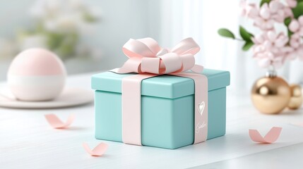 Personalized Elegant Gift Box with Engraved Name - 3D Illustration of Custom Wrapping and Packaging