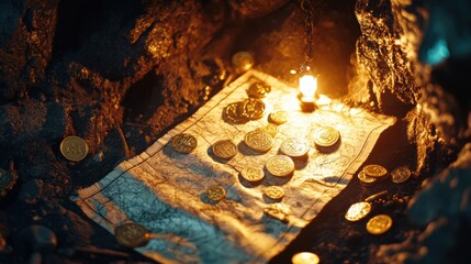 Glowing Treasure Trove in Mysterious Cave Beckons Adventure