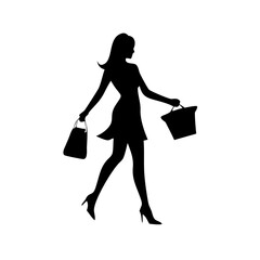 black friday shopping svg vector,silhouette of a woman with shopping bags