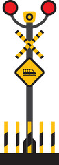 Railway Crossing Signal, Safety Crossing Sign, Cross Warning Sign