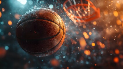 A Dynamic and Energetic Basketball-Themed Wallpaper Featuring Bold Colors and Action-Packed Imagery