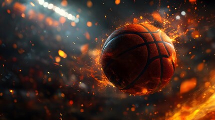 A Dynamic and Energetic Basketball-Themed Wallpaper Featuring Bold Colors and Action-Packed Imagery