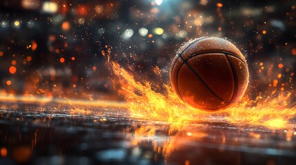 A Dynamic and Energetic Basketball-Themed Wallpaper Featuring Bold Colors and Action-Packed Imagery