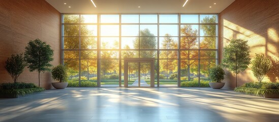 Modern Office Interior with Breathtaking Natural Views