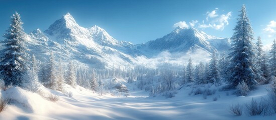 Snowy Mountain Landscape