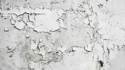 White Weathered Paint on Concrete Wall Texture Background with Text Space.