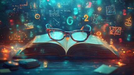 A Vibrant and Inspiring Learning-Themed Wallpaper Depicting Educational Symbols and Motivational Elements