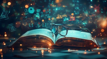 A Vibrant and Inspiring Learning-Themed Wallpaper Depicting Educational Symbols and Motivational Elements