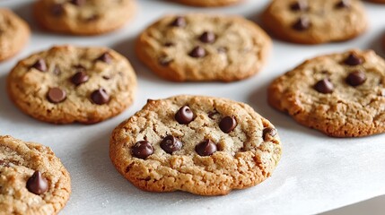 Homemade Chocolate Chip Cookies on Baking Sheet