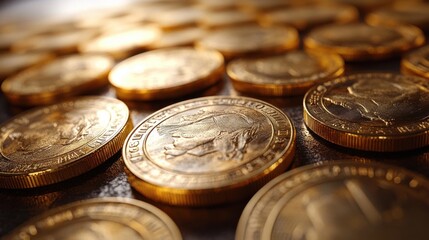gol3d dollar coins appear on white backgroun3d growing investments 3d animation