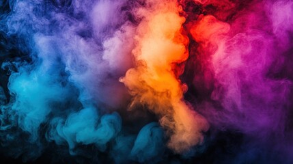 Vibrant Colorful Smoke Explosion with Ethereal Abstract Atmosphere