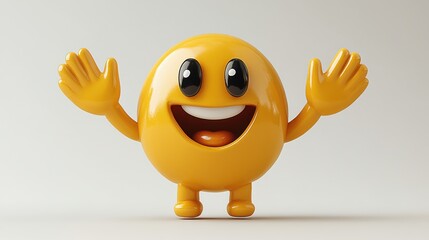 looping animation of clapping cartoon character hands animate3d applause emoticon isolate3d on white background