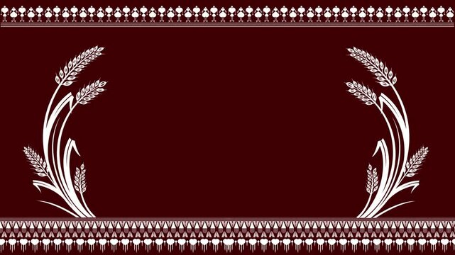  floral background,background with circles Warli Art Unique Animation Decor. Warli Art Rural Life, Cultural Depiction, Ethnic Animation Decor,reindeer banner