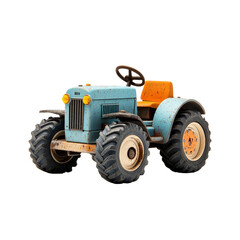 Obraz premium Old Vintage Rusty Blue Tractor