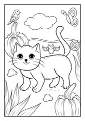 Line art printable for Halloween 