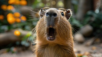 Clever Capybara Student: Back to School with Adorable Glasses and Education-Focused Attitude