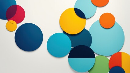 Abstract design featuring colorful circles on a light background for visual appeal.