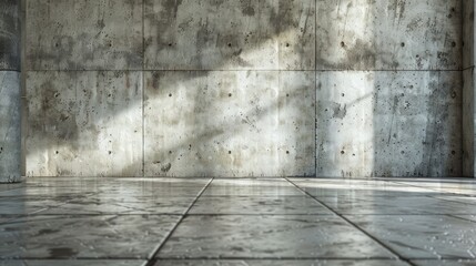 Minimalist Interior with Textured Concrete Walls and Floor
