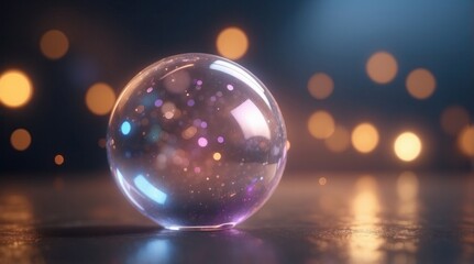 glossy spheres against bokeh background, Metallic orbs. Modern trendy design
