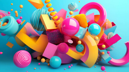 Obraz premium Colorful abstract geometric shapes.