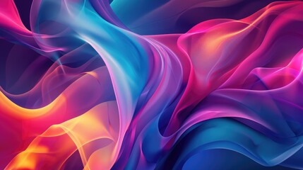 Obraz premium Colorful Abstract Waves Creating Ethereal Energy and Movement