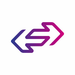 Left right arrows design vector, Transfer arrows icon, Gradient arrow icon symbol